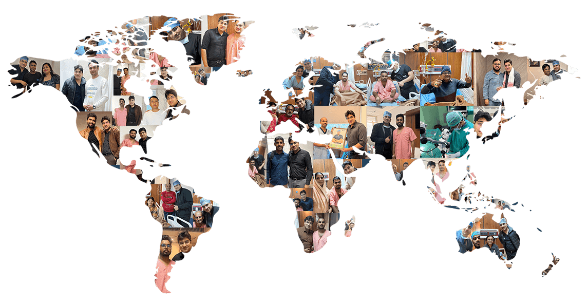 Global Reach Patient Stories Collage Map